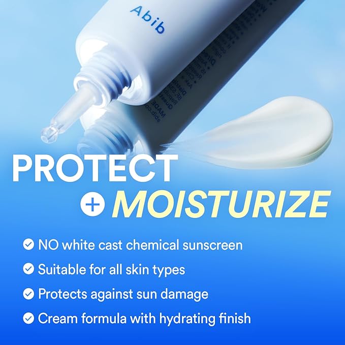 Abib Watery Hyaluron Sunscreen Moisture Tube Broad Spectrum SPF 30 1.69 fl oz / 50ml | Korean Suncreen Suncare Sunblock No White cast Hyaluronic Acid Niacinamide Vitamin C Collagen