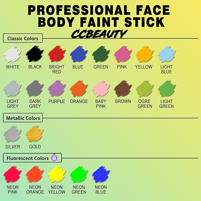 CCbeauty Red Face Paint Stick, Face Painting Kit, Full Coverage SFX Makeup Foundation, Professional Non-Toxic Body Paint for Halloween Costume Party, For Clown, Devil, Demon, Spider Makeup