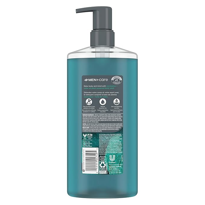 DOVE MEN + CARE Body Wash Eucalyptus & Cedar Oil Plant-Based Moisturizing Body Wash for Men, 26oz
