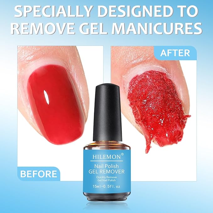 Quick Gel Nail Polish Remover, Easy Remove Gel Polish in 3 Minutes, No Need Soaking or Wrapping, Gel Remover for Nails 15ml (6PCS Remover)