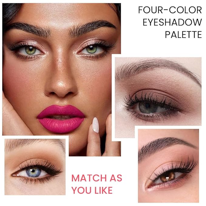 Eye Shadow Palette, Bright Nude Champagne Gold Light Dark Brown Eyeshadow Makeup, Vibrant Color Array Eyeshadow Palette, Matte & Shimmer Finishes, Long Lasting Waterproof, Incl. Built-In Mirror.
