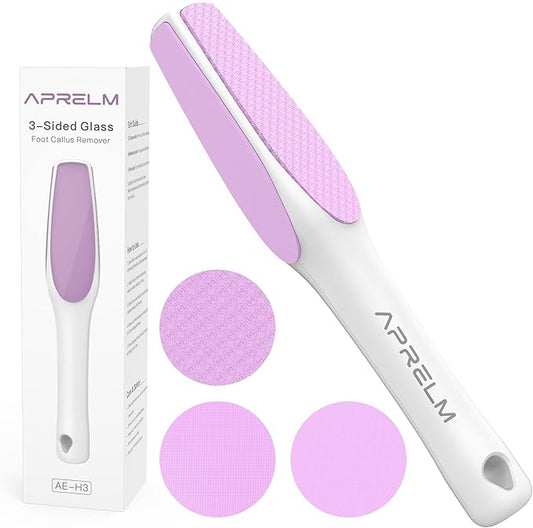 3-Sided Nano Glass Foot Callus Remover, Professional 3-in-1(Coarse, Medium, Fine) Foot File, Pedicure Tools for Feet Hard Skin Smooth Polishing (Pink)
