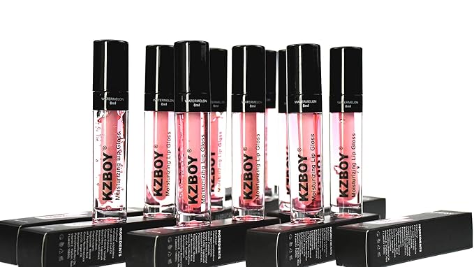 KZBOY Lip Gloss Lip Oil Watermelon Scented 8ml Moisturizing Lip Gloss for Dry Lips High Shine Smooth Finish Clear Pink Shade(Watermelon)