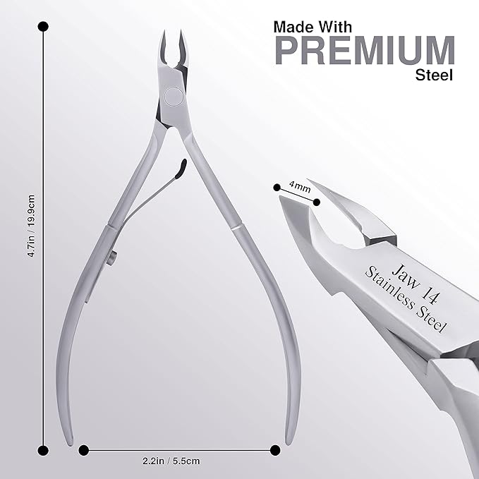 UM Supplies Cuticle Trimmer | Hangnail Remover | Extremely Sharp | Professional Cuticle Nippers | Stainless Steel | Cuticle clippers | Pedicure Manicure Tool (jaw 14) 5mm