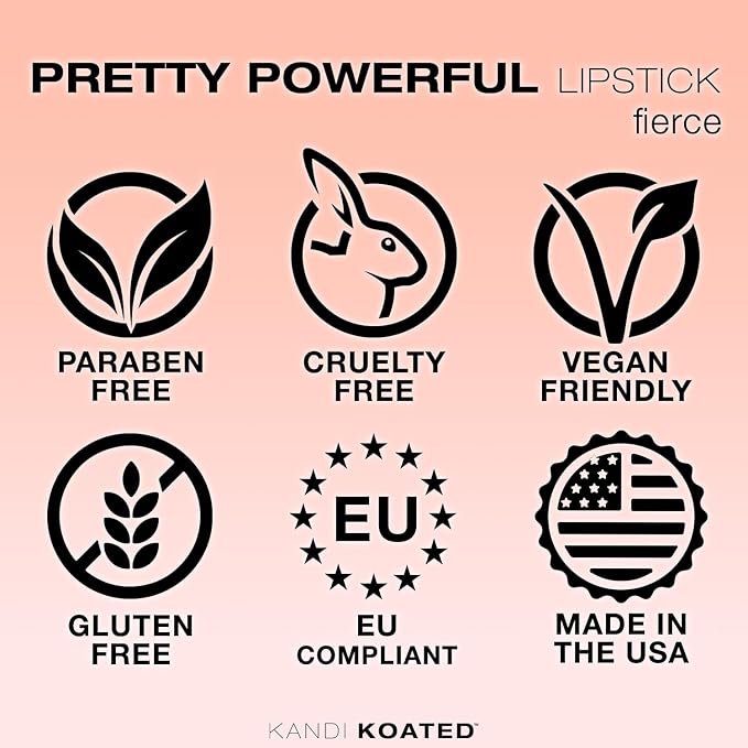 Kandi Koated Pretty Powerful Lipstick [Fierce] Matte Lip Color by Kandi Burruss | Special Edition Packaging | Creamy Texture, Rich Color, Paraben-Free, Cruelty-Free Formula | Beauty & Makeup