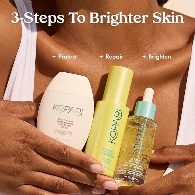 Kopari Star Bright Vitamin C Discoloration Correcting Serum with Kakadu Plum & Niacinamide, Brighter Complexion, Soothe & Diminish Dull Skin, 1.7oz