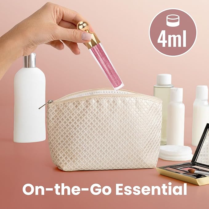 Shimmering Lip Gloss, High-Shine Moisturizing Lip Oil for Plumping, Non-Sticky Sparkling Lip Glow Oil, Long Lasting Hydrating Lip Balm for Dry Lips, Ultra-Glossy Finish(04#Sparkle pink)