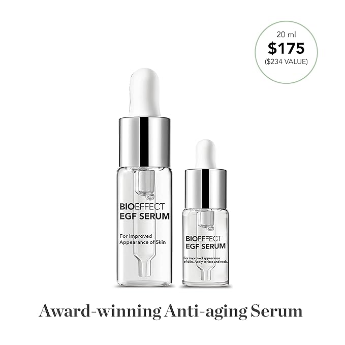 BIOEFFECT EGF Serum | Barley-Derived Epidermal Growth Factor + Hyaluronic Acid | Anti-Aging Face Serum for Fine Lines & Wrinkles, Hydration & Firmness, 20 mL / 0.68 oz