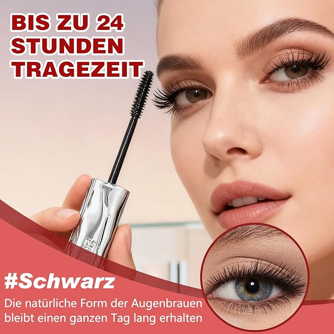 Iron Wand Mascara, 2025 Upgraded Waterproof Metal Wand Mascara Tubing,Long-Lasting 3D Curling Eyelash Iron Mascaras for Women with Thinning Lashes,Smudge Proof & No Flaking(Black)