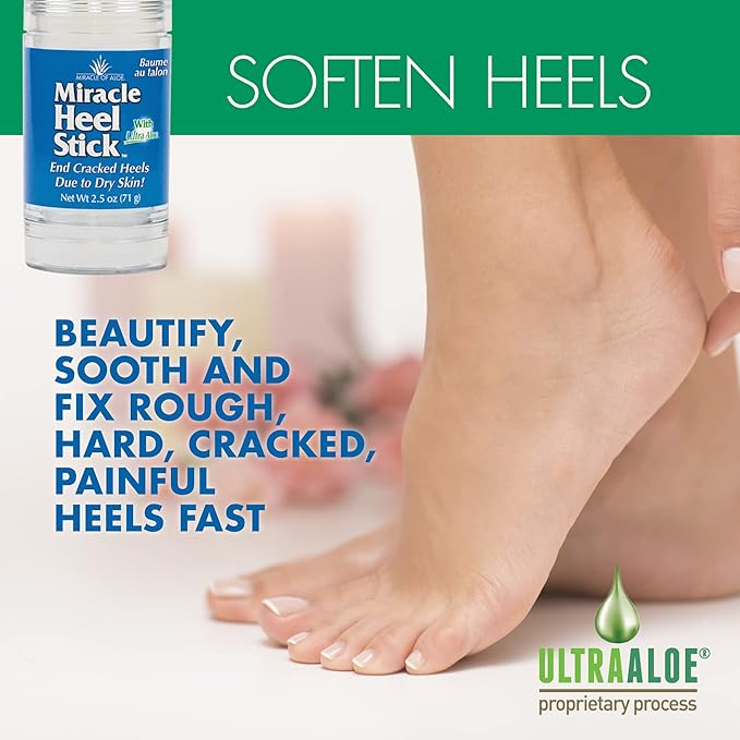 Heel Balm for Dry Cracked Feet - Miracle Heel Stick with Gel Socks - Moisturizes & Relieves Hard, Cracked Heels - Silicone Gel Infused Socks, Breathable & Washable - One Size Fits All