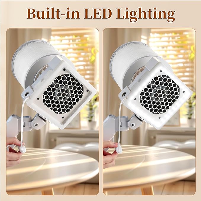 ANGNYA Professional Nail Dust Collector, Super Strong Suction and Built-in LED Lamp, Nail Fan Vacuum Dust Collector with Universal Table Mount for Nail Techs and Salon, UA002 V1.5