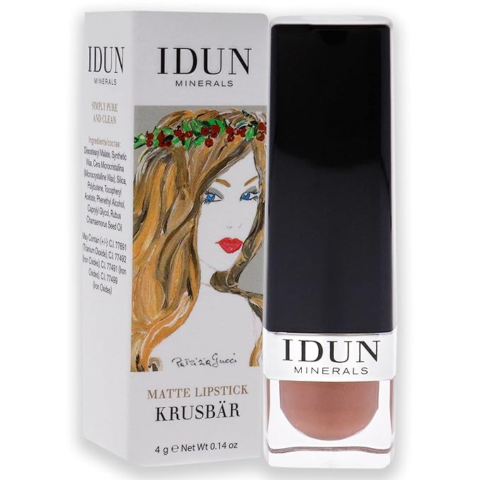 IDUN Minerals Matte Lipstick - Vegan Formula - Highly Pigmented - Rich Color Payoff - Long Lasting Wear - Suitable For All Skin Types - Krusbar - 0.14 Oz, Brownish Beige, (I0100318)