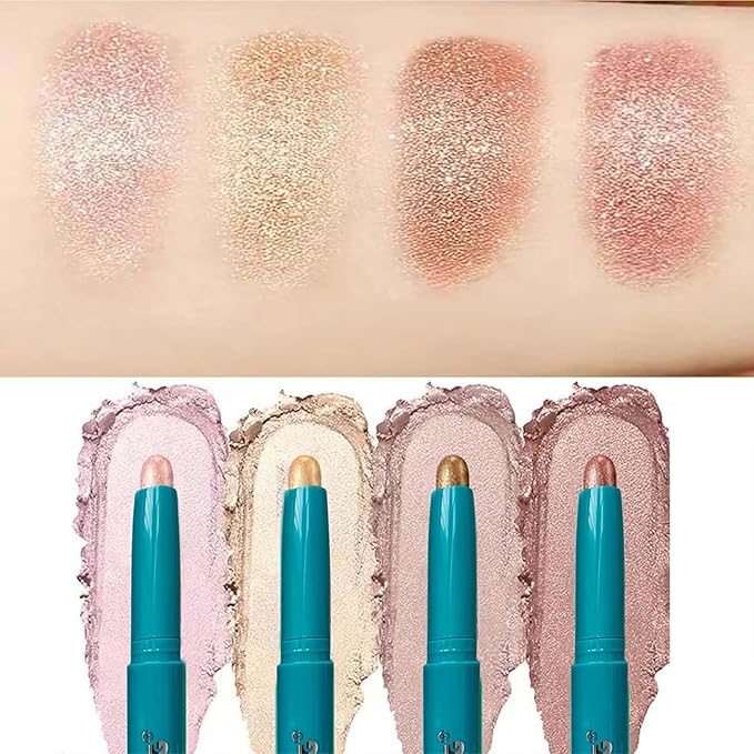 Eyeshadow Stick Eye Shadow Brightener Stick Eyeliner Pencil Cream Shimmer Glitter Smooth Eyeshadow Stick Pencil Nude Korea Primer Highlighter Natural Waterproof Long Lasting Rose Gold Shimmer # 03