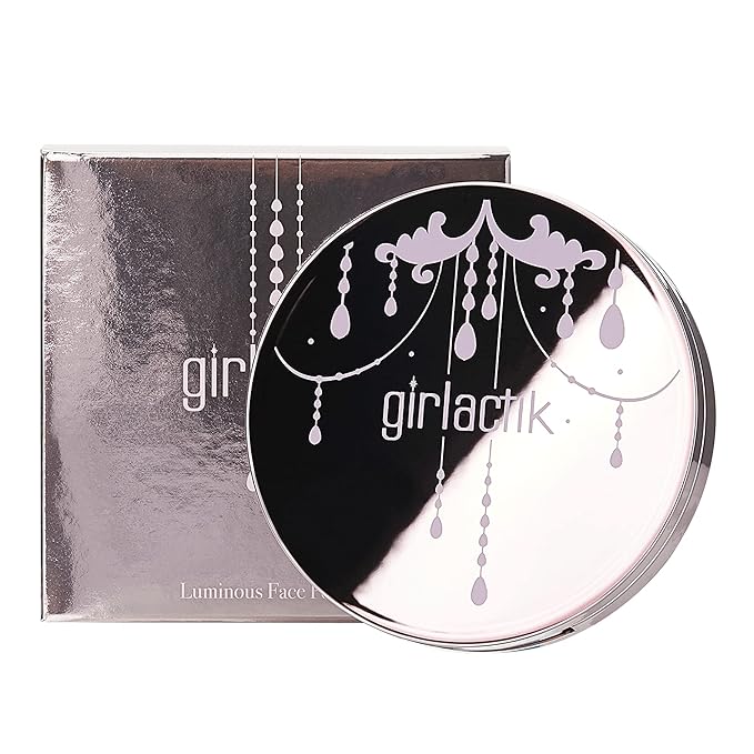 Girlactik Luminous Face Powder – Radiant Finish Pressed Powder for Natural Glow & Smooth Skin – Lightweight, Buildable Setting & Finishing Powder | Vegan, Cruelty-Free Compact (Light)