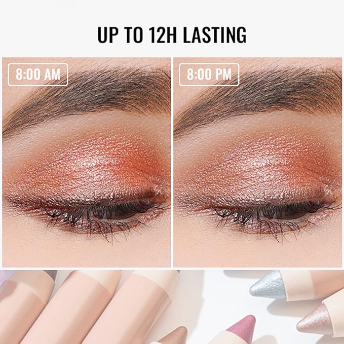 Oulac Waterproof Silver Eyeshadow Pencil – Twist-Up Crayon, Creamy Blendable Texture, Vegan & Cruelty-Free Eye Makeup, 1.25g, 09 Silver Heart