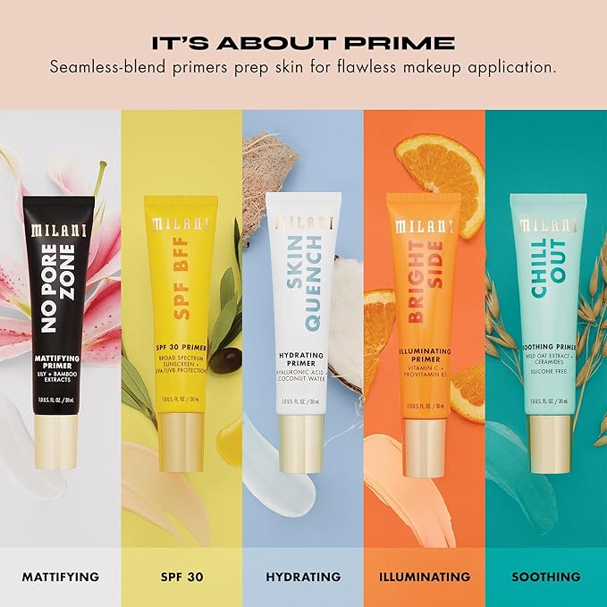Milani Face Primer for Makeup - SPF BFF Primer with Broad Spectrum Sunscreen SPF 30 UVA UVB Protection, 1.0 Fl. Oz