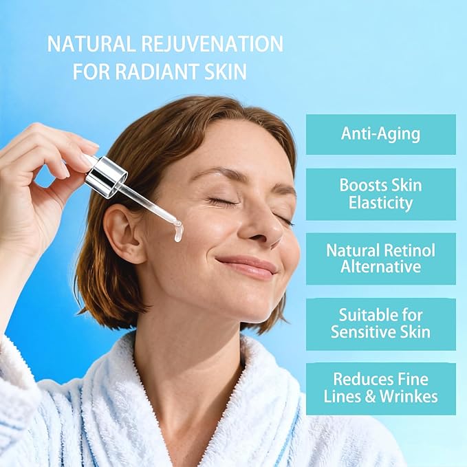 Bakuchiol Serum for Face - Retinol Alternative for All Skin Types, Anti-Aging Treatment Reduces Fine Lines & Wrinkles, Firms Skin with Ceramide & Hyaluronic Acid, 1 fl.oz