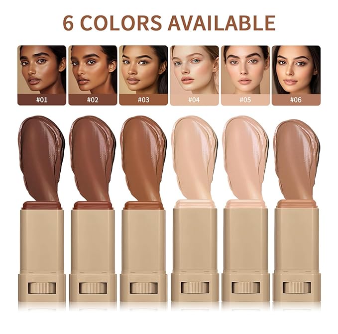 2 Pcs Foundation Stick Beauty Balm Serum Boosted Skin Tint Solid Tinted Moisturizing Serum Contour Stick Foundation for Women Natural Finish Makeup (#01, 0.63 OZ)