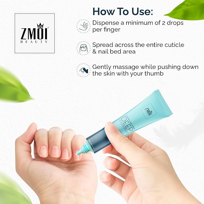 ZMOI Cuticle & Nail Cream Treament, Deep Nourishing - USA Made - Daily Repair Nail Care w/Organic Shea Butter, Jojoba Oil - Soften Cuticles, Strengthen Nails, Hydrating (1 Fl Oz/Pack of 1)