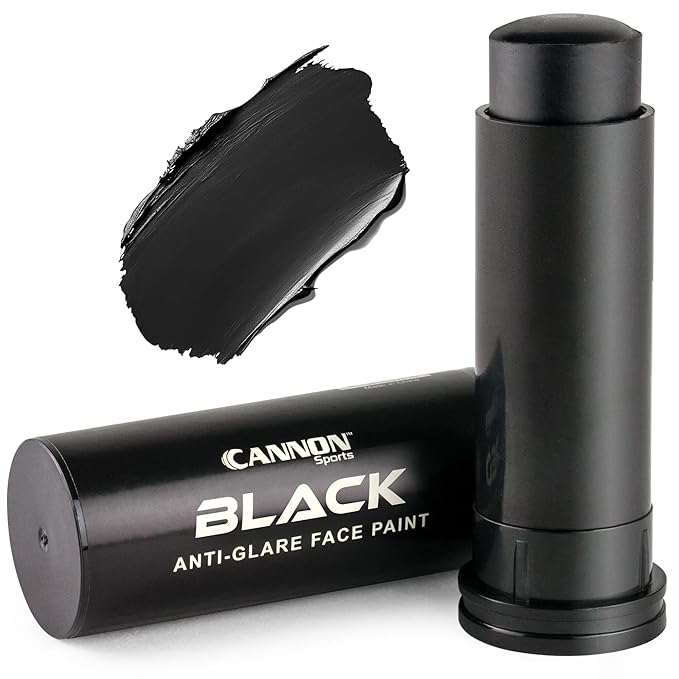 Cannon Sports Face Body Paint Stick for Football Baseball Softball Lacrosse Hockey - Sweatproof, Long-Lasting, Anti-Glare (Black)