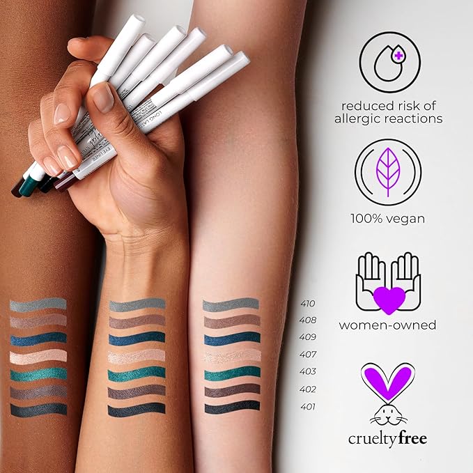 Lamel Green Eyeliner, Ultra Long Lasting Gel Eyeliner Pencil, Waterproof Eye Liner, Smudge Proof, Creamy Eye Pencil, Waterline, Sweat Proof Makeup, Highly-Pigmented (403 Shade)