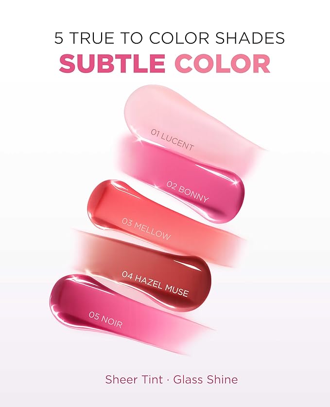 EITHER& Glazed Lip Oil – Non-Sticky Tinted Lip Balm with Peptides for Hydration & Glossy Finish, High-Gloss Moisturizing Lip Care for Dry Lips, 02 Bonny (10g)