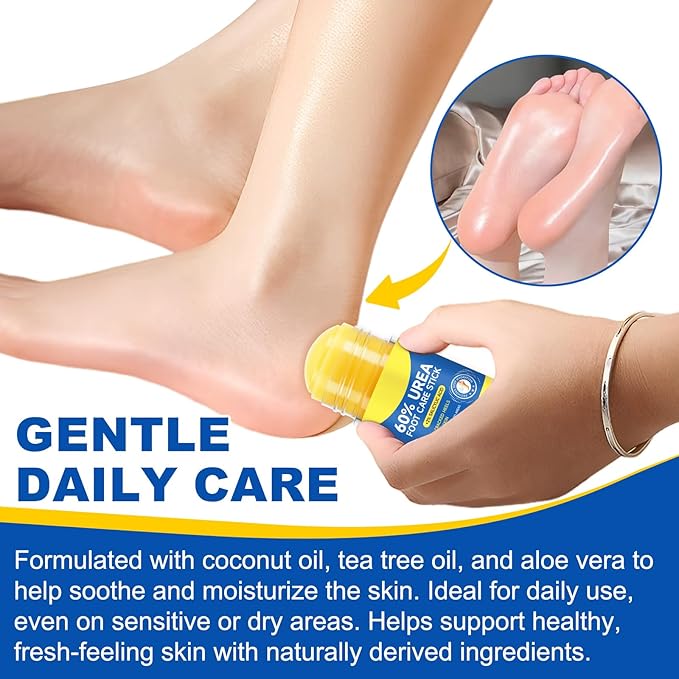 60% Urea Foot Cream Stick with 2% Salicylic Acid,Foot Care Cream Moisturizer for Dry Cracked Feet, Knees, Elbows, Hands,Moisturizes and Hydrates the Dry Skin,Callus Remover&Soften Dead Skin (2)