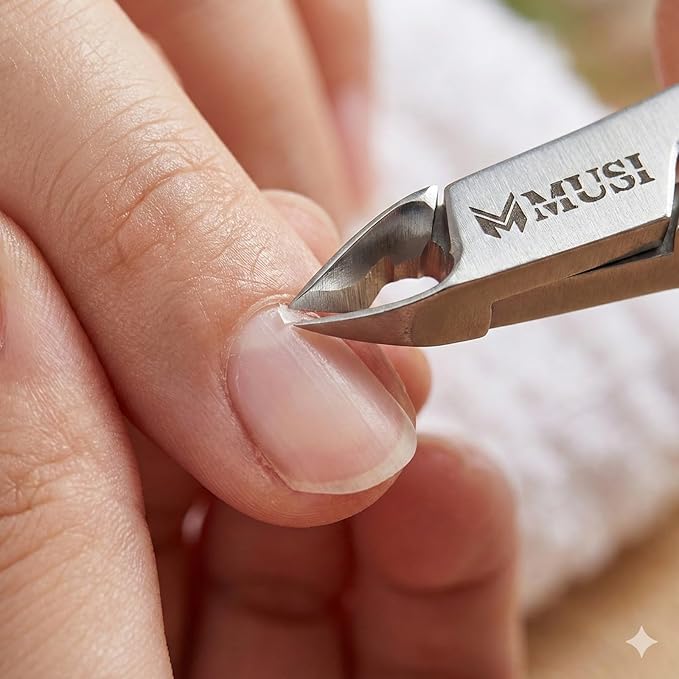 MUSI Cuticle Cutter & Nail Nipper - Durable, Stable & Super Sharp Stainless Steel, Precision Jaw Dead Skin Remover for Fingernails & Toenails, Manicure & Pedicure