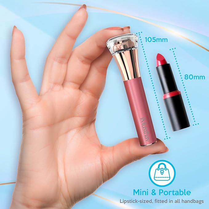 iMusthav Facial Hair Remover for Women – Painless Flawless Electric Razor, Epilator & Trimmer 18K Gold-Plated Dual Ring Floating Head 20mm, USB Rechargeable, 360° LED Light for Face, Lip & Chin