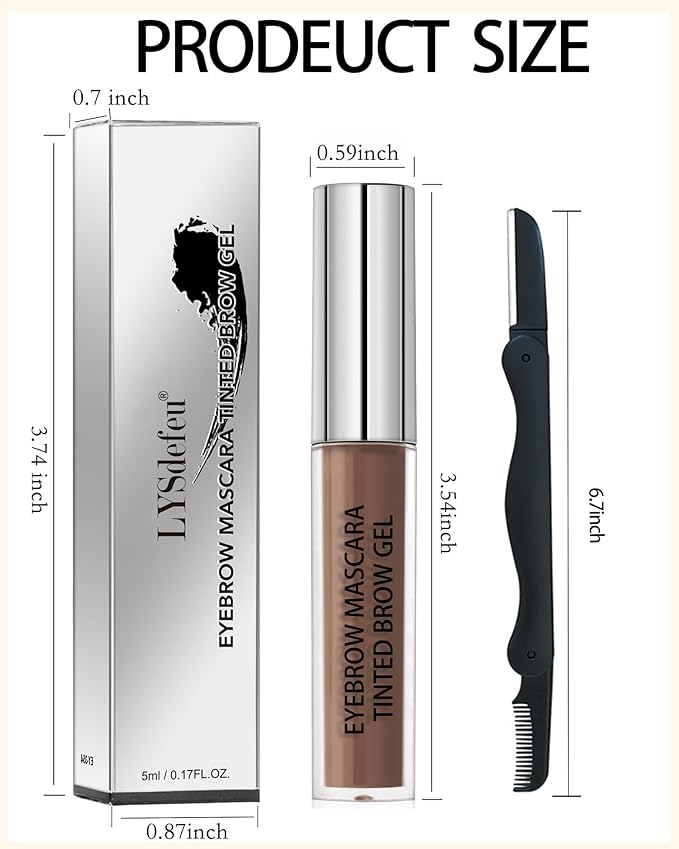 Waterproof Tinted Brow Gel-Long Lasting Smudge-Proof Eyebrow Makeup,Eyebrow Mascara Tinted Brow Glue,Eye Brow Filler,Volumizing Enhance Brow Mascara,Christmas Makeup Gift for Women-05 Taupe
