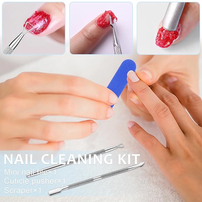 Quick Gel Nail Polish Remover, Easy Remove Gel Polish in 3 Minutes, No Need Soaking or Wrapping, Gel Remover for Nails 15ml (6PCS Remover)