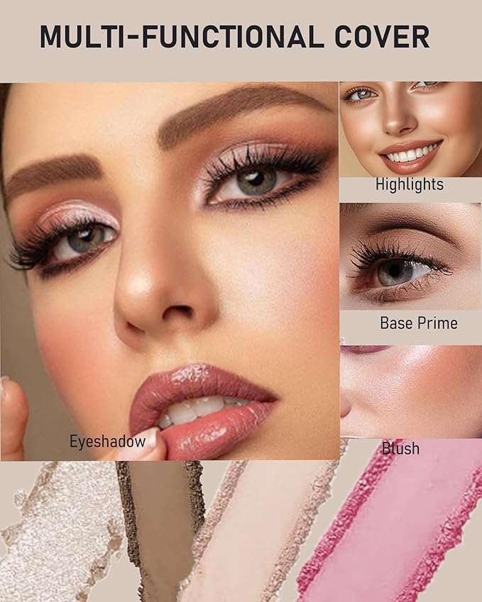 Single Matte Eyeshadow,Nude White Eye Shadow Palette Primer Base Hightlight Makeup,High Pigment Waterproof Pressed Eye Shadows Powder with Smooth Lightweight Blendable Formula for Daily Eye Look-01