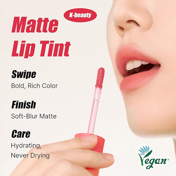 Touch in Sol Vegan Again Blur Core Lip Tint (#Fig Plum) - Long Lasting, High Pigment Velvet Matte Lip Stain – Lightweight Smooth Blur Finish
