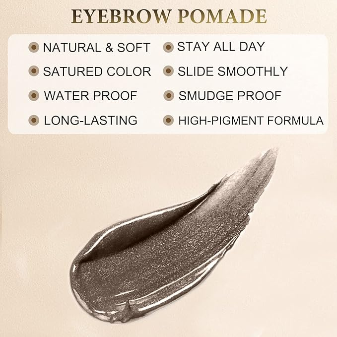 Eyebrow Pen Makeup Kit, with 4 Tip Waterproof Microblading Eyebrow Pencil, Eyeliner, Eyebrow Pomade and Dual-ended Eyebrow Brush, Brow Pencil Eyebrow Kit for Natural Looking - Black Brown