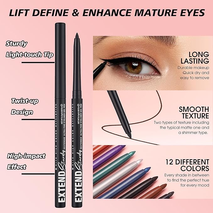 Reddish Brown Pencil Eyeliner Brown Shimmer Eyeliner Gel eyeliner brown Waterproof Long Lasting Smudge-proof Hypoallergenic #05