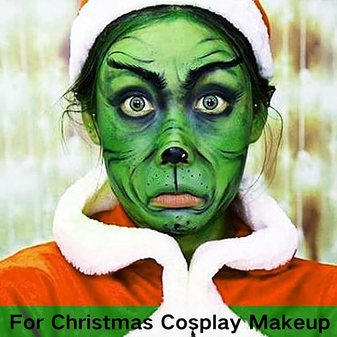 MEICOLY Light Green Face Body Paint,Christmas Stocking Stuffers,Green Face Paint for Halloween Witch Makeup Elphaba Costume,Hunting Hulk Camo Face Paint for Adults Kids,St Patricks Day Accessories