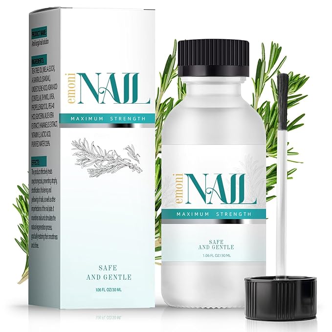 BONSWELL Emoninail Extra Strength Toenail Treatment, Nail Solution with Tea Tree Oil for Weak & Damaged Nails, Toenail Care Repair Solution, 1.06 oz