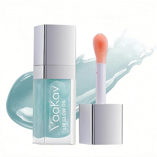 Color Changing Lip Gloss - Non-Sticky Hydrating Lip Oil, High Shine Glassy Finish, PH Reactive Tinted Lip Plumper, Long Lasting Moisture & Glow(02 PURPLE PEACH)