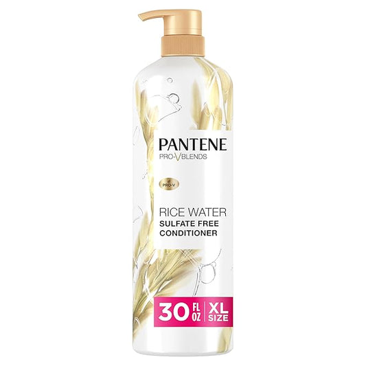 Pantene Conditioner, with Rice Water, Protects Natural Hair Growth, Volumizing, for Women, Nutrient Infused with Vitamin B5, Pro-V Blends, 30.0 oz