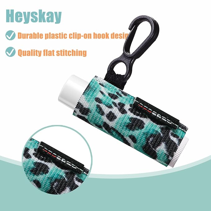 HEYSKAY 5pcs Lip Balm Holder Keychain Lipstick Sleeves Chapstick Elastic Sleeves for Men Women(Daisy/Tulip/Leo)