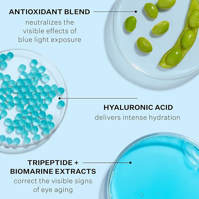 StriVectin Advanced Acids Hyaluronic Tripeptide Gel Cream for Eyes, Intense Hydration & Blue Light Neutralizer, 0.5 Fl Oz