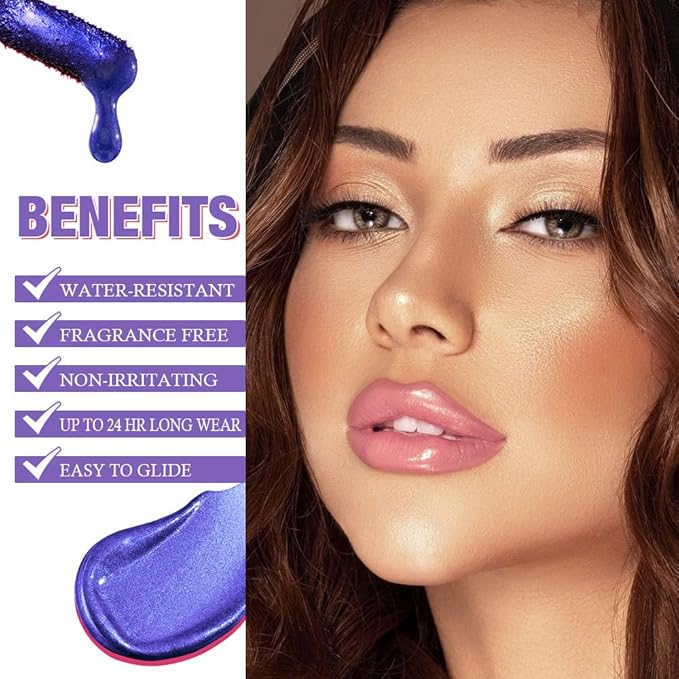 Matte Lip Stain Peel Off Lip liner Tattoo, Peach Pink Liquid Lips Gloss Peel Off Masque, for Women Long Lasting Waterproof Lipstick Lip Tint Stain, Transfer-proof for All Skin Types 03#