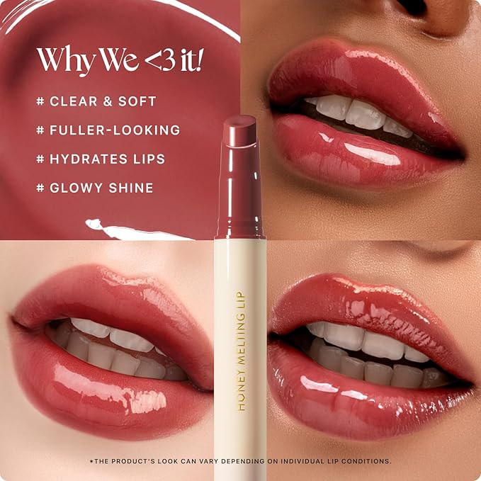 Nature Republic Honey Melting Lip & Butter Balm (PLUM & LYCHEE JELLY) Set - Moisturizing Tinted Lip Balm, Peptides, Sheer & Glossy, Stocking Stuffers