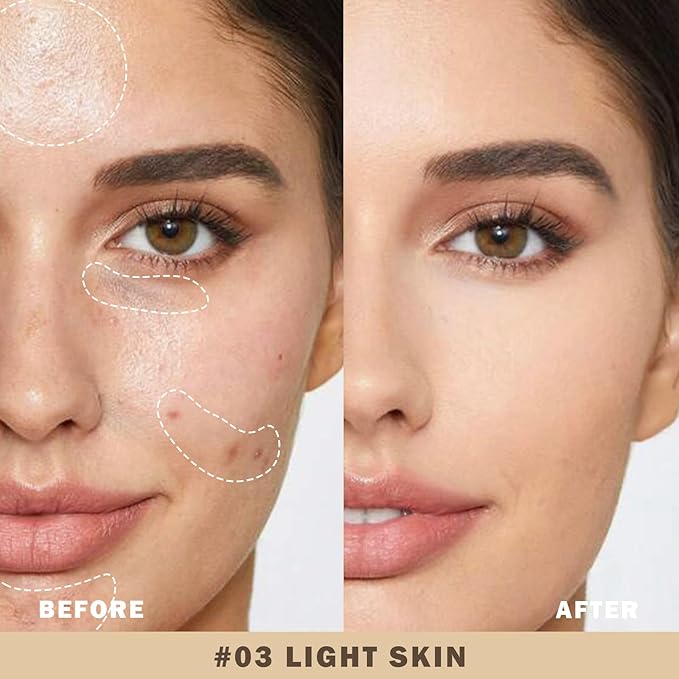 KYDA 2-in-1 Concealer Foundation Stick, Eraser Foundation Stick with Soft Brush, Creamy Smooth Base Makeup, Lightweight Brightening Contouring Concealer, Lasting Natural Matte Finish, Light Skin