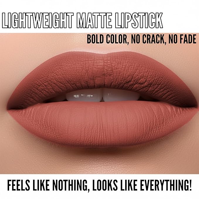 Mynena Warm Terracotta Rose Matte Liquid Lipstick | Long-Lasting Comfort | Smudge-Proof Transfer-Resistant | Full Coverage Non-Drying | Vegan & Cruelty-Free | All-Day Wear Lip Color | Zoe
