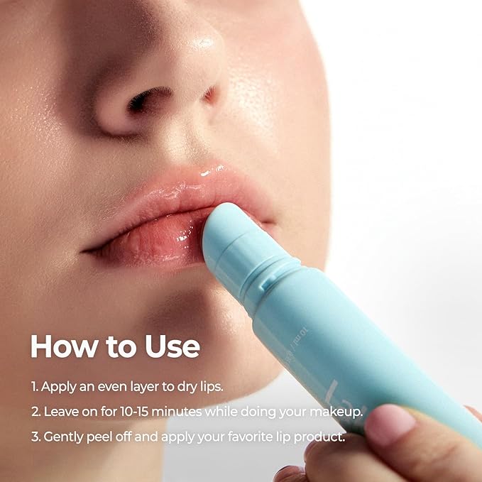 Laka Soothing Prep Lip Mask, 10ml/0.33 fl.oz, Cooling Peel-Off Lip Mask, Jelly tip for Hygienic & Easy Application, Hydrate, Vegan, Lip Care, K-Beauty