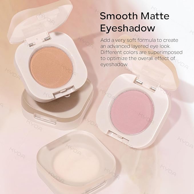 KYDA Single Matte Eyeshadow, Dusty Rose Pink Eyeshadow, Ultra-fine Smooth Powder, Lightweight Blendable Formula, Warm Tone Eyes Makeup, Mist Rose