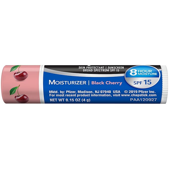 ChapStick Moisturizer 2-in-1 Lipcare SPF 15, Original, Black Cherry, Cool Mint, 6-Pack – Sunscreen Lip Balm with Aloe Vera and Vitamin E, 0.15 Oz Ea