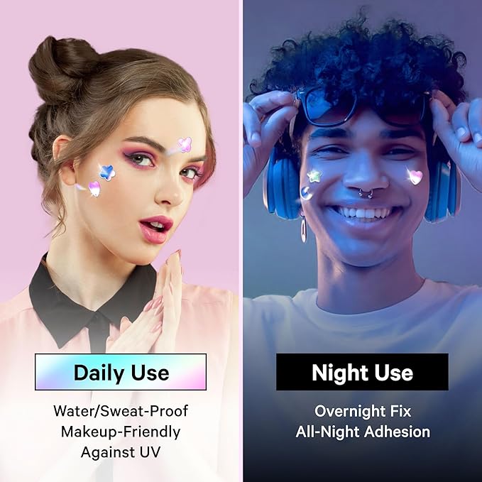 Sosky Hologram Pimple Patches for Face, Hydrocolloid Acne Patches with Salicylic Acid, Cute Star Zit Stickers,Colorful Blemish Covers,48 Count Pink Heart Flower