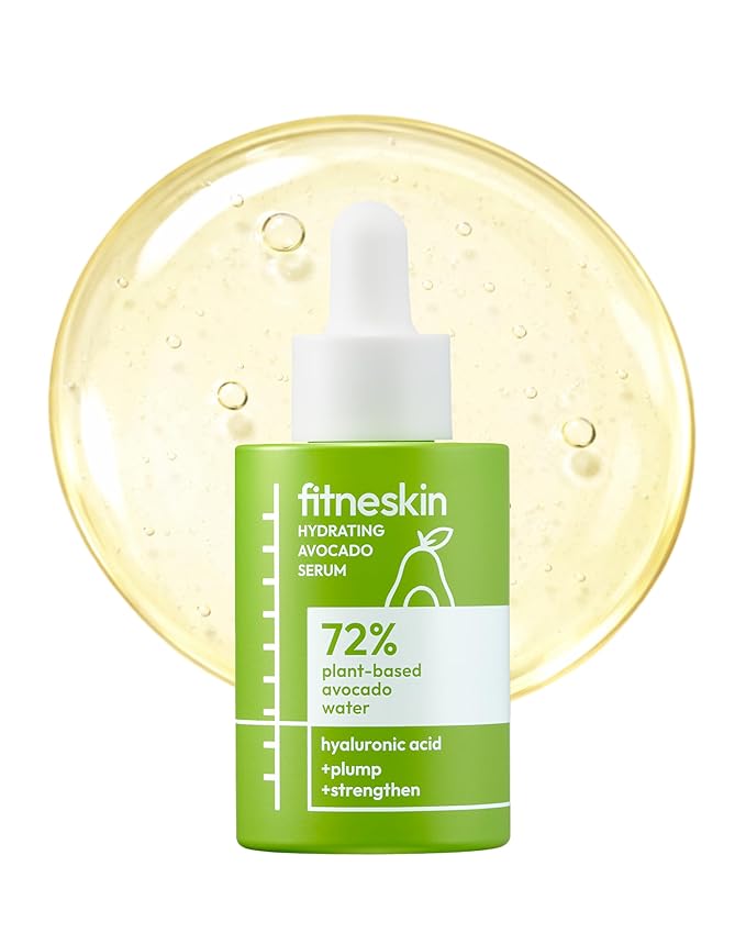 Hydrating Serum with Avocado, Hyaluronic Acid & Panthenol – Barrier Boosting + Brightening Serum for Sensitive Skin – Vegan, Fragrance-Free, Dermatologist-Tested – 30ml